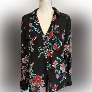 Candies Floral Black Blouse size -S